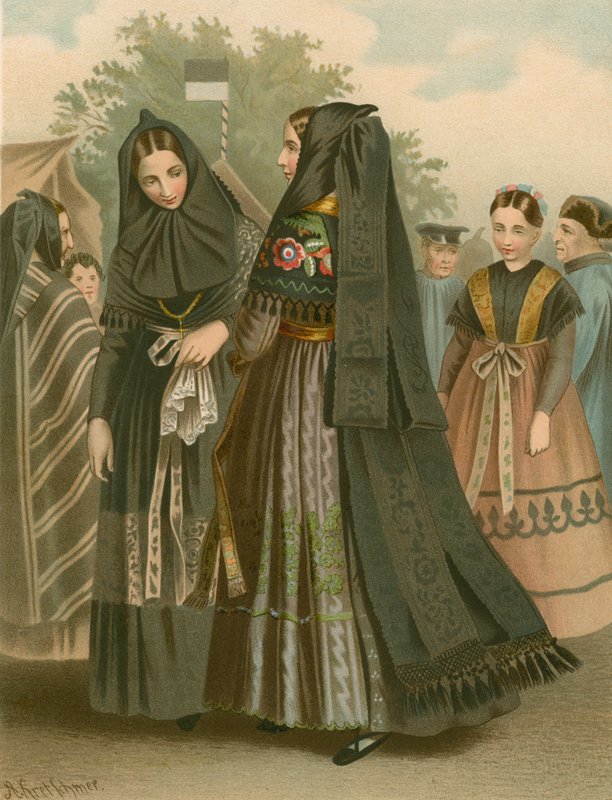 Costume tedesco, Provinz Sachsen, Dannstedt da Albert Kretschmer