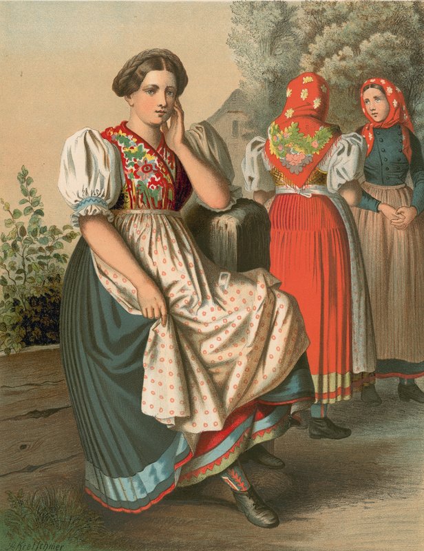Costume tedesco, Schlesien, Tzarnowany da Albert Kretschmer
