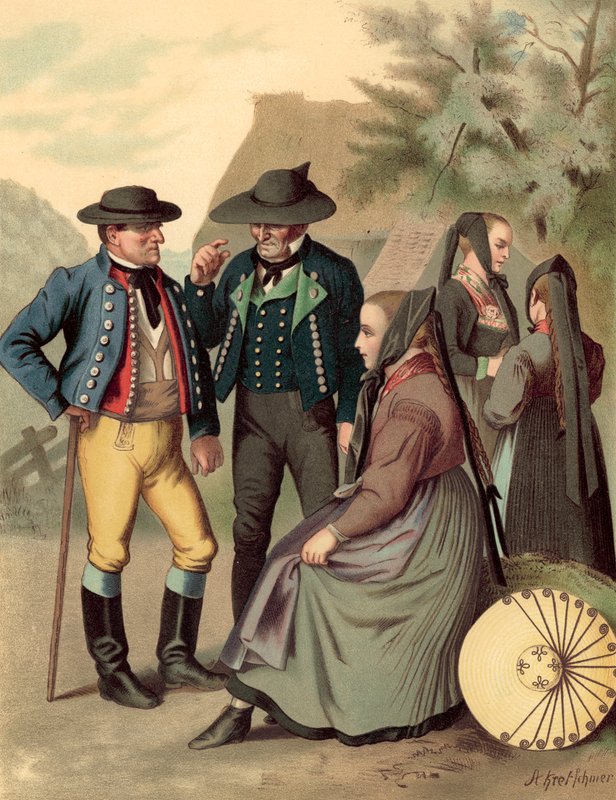 Costume tedesco, Wurtemberg, Freudenstadt Rottenburg da Albert Kretschmer