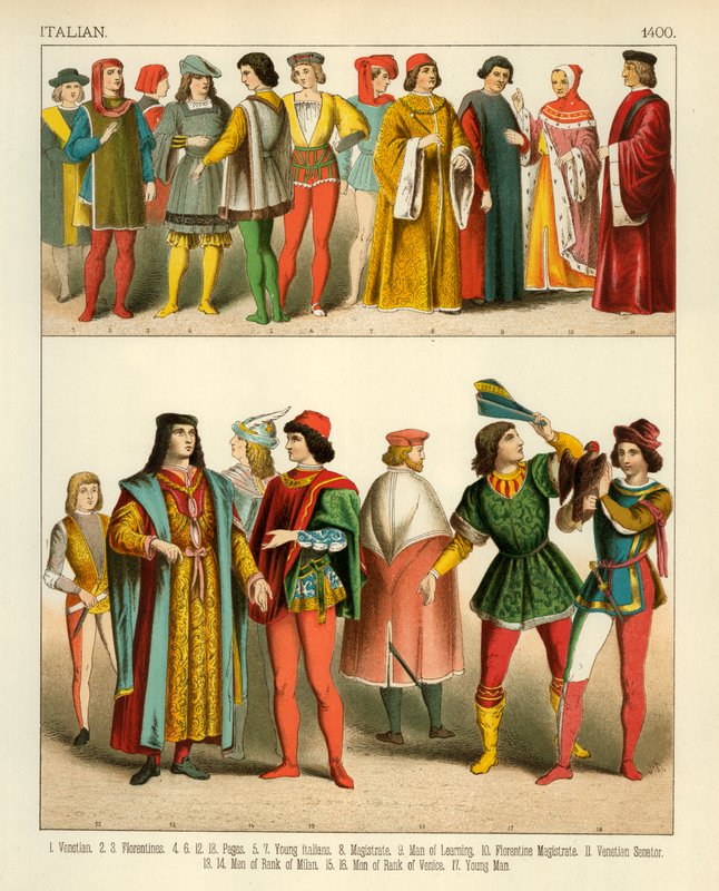 Costume italiano 1400 da Albert Kretschmer