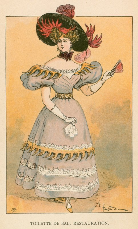Toilette da ballo, Restaurazione da Albert Robida