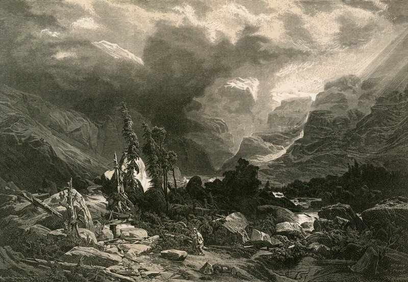 Tempesta nella Haslithal, Oberland Bernese da Alexandre Calame