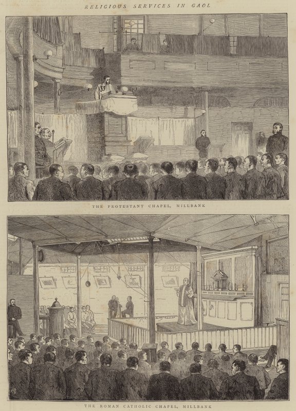 Servizi religiosi in prigione da Alfred Chantrey Corbould