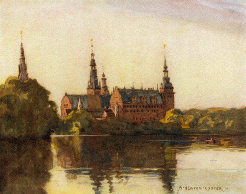 Danimarca: Castello di Frederiksborg da Alfred Heaton Cooper
