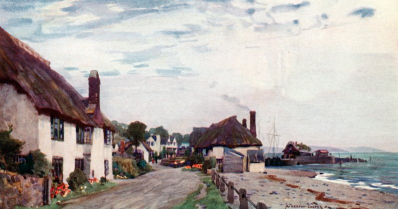 Porlock Weir (litografia a colori) da Alfred Heaton Cooper