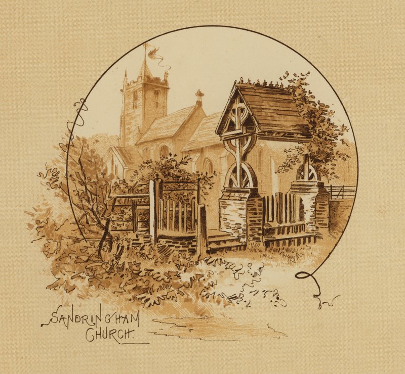 Chiesa di Sandringham, Norfolk (cromolitografia) da Alfred Johnson