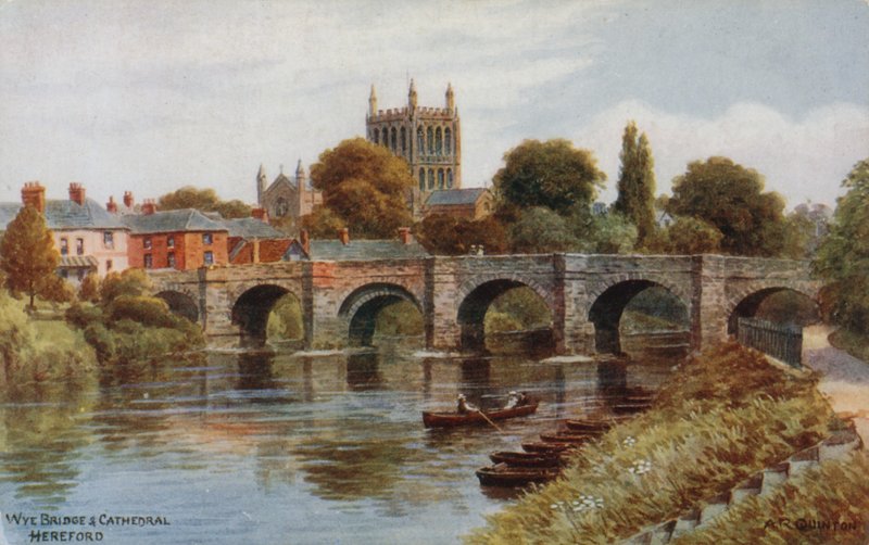 Ponte di Wye e Cattedrale, Hereford da Alfred Robert Quinton