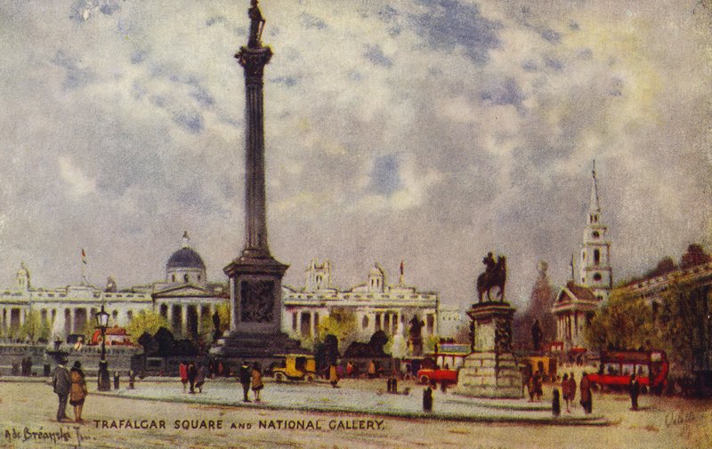Trafalgar Square e la National Gallery da Alfred de Breanski