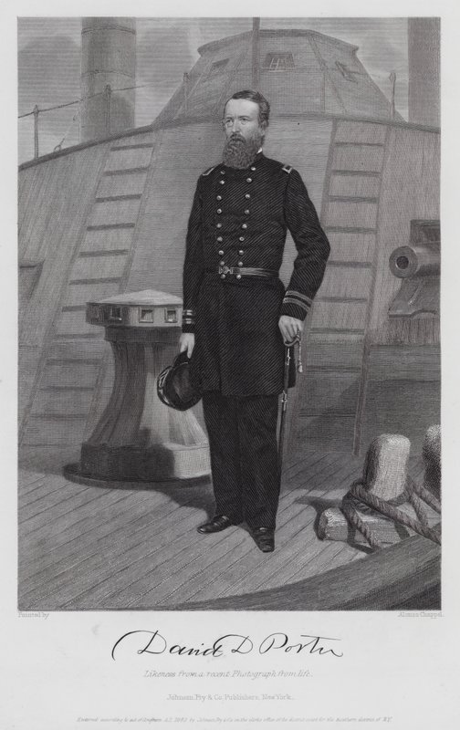David D Porter (incisione) da Alonzo (after) Chappel