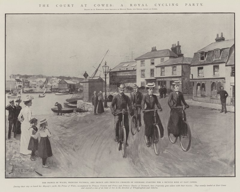 La corte a Cowes, una festa reale in bicicletta da Amedee Forestier