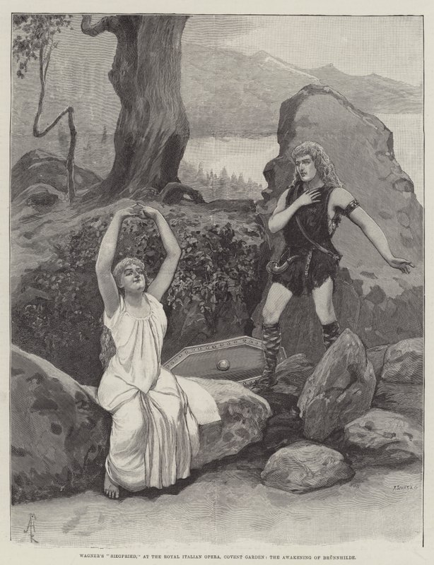 Il Siegfried di Wagner, al Royal Italian Opera, Covent Garden, il risveglio di Brunnhilde da Amedee Forestier
