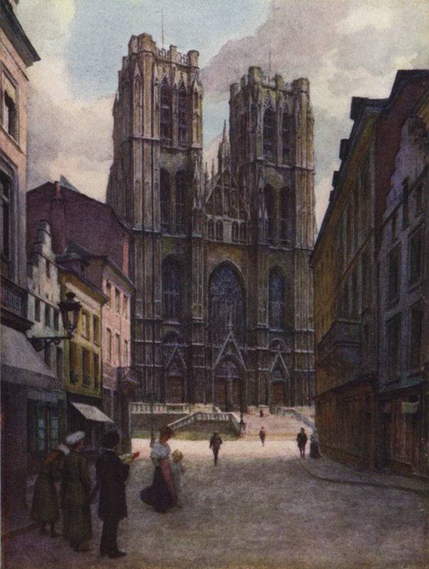 La cattedrale di Ste Gudule, Bruxelles da after Amedee Forestier