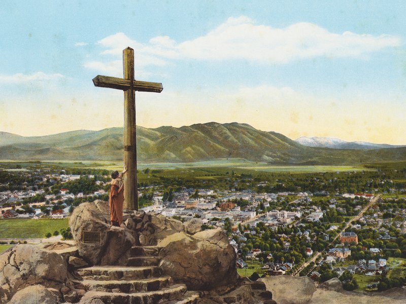 Croce di Serra, Monte Rubidoux, Riverside (foto a colori) da American Photographer
