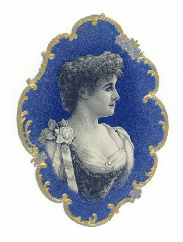 Busto di una giovane donna con capelli corti da American School
