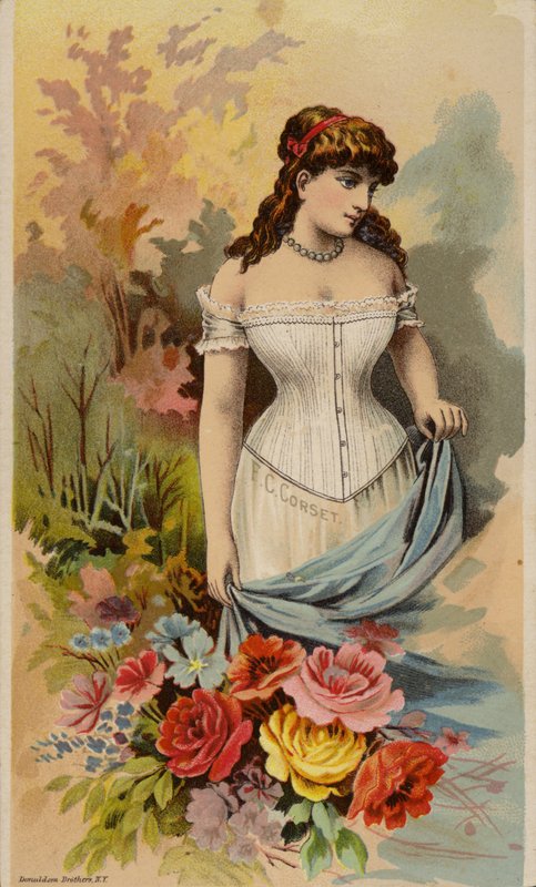 Signora che indossa un corsetto da American School