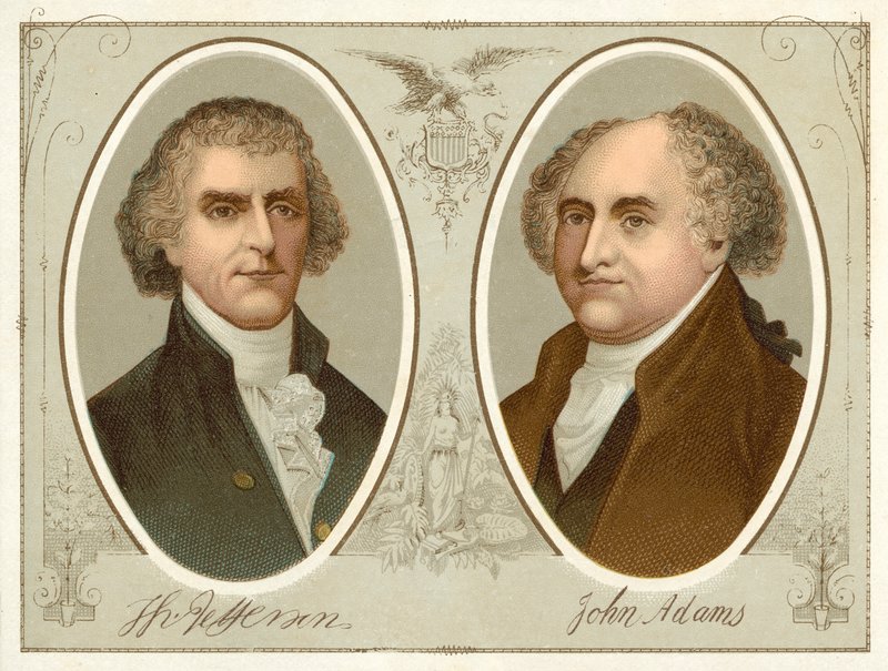 Thomas Jefferson, John Adams (cromolitografia) da American School