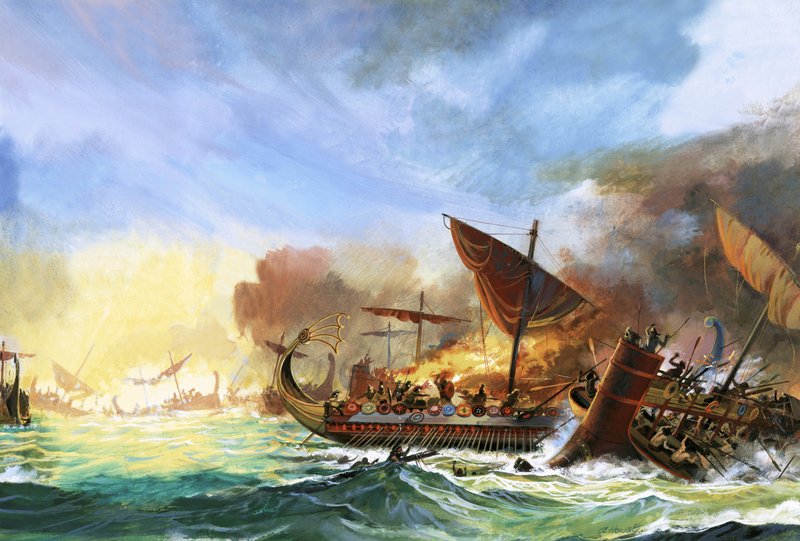 Battaglia di Salamina (gouache su carta) da Andrew Howat