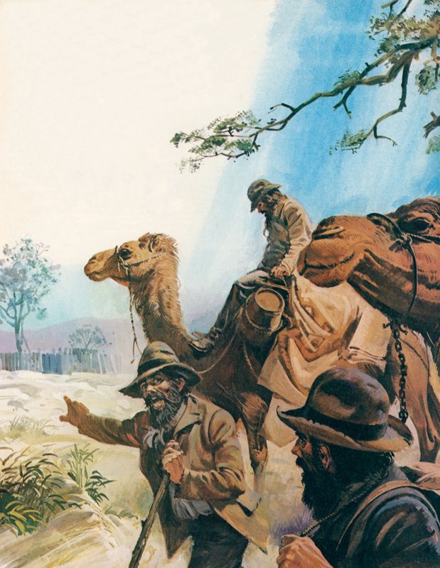 Burke e Wills (litografia a colori) da Andrew Howat