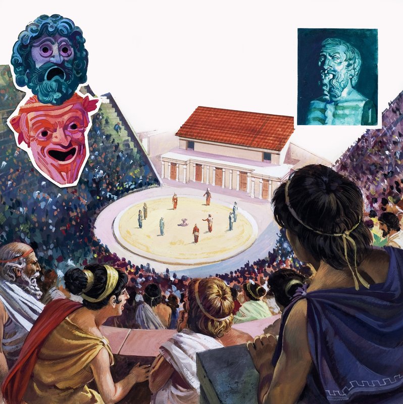 Teatro greco (gouache su carta) da Andrew Howat