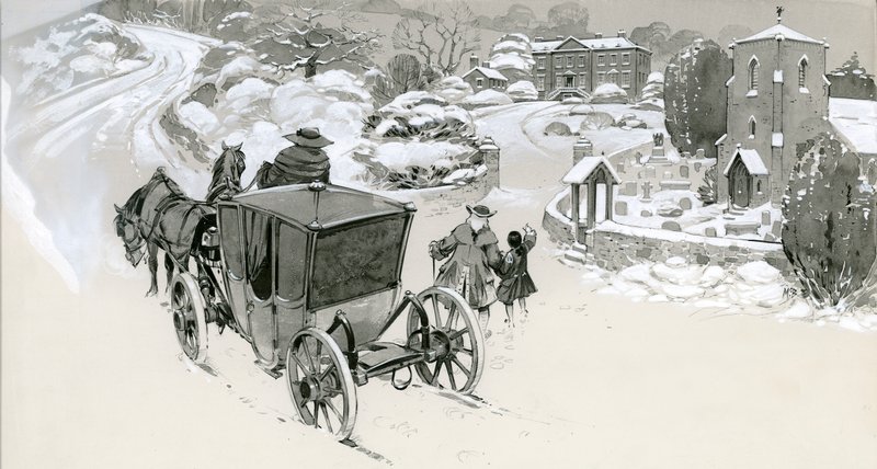 Casa del XVIII secolo sotto la neve da Angus McBride