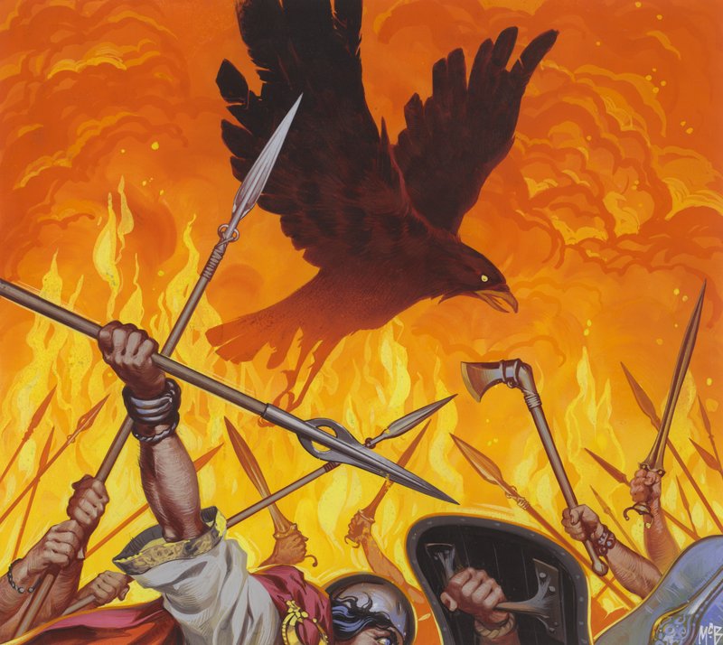 La Morrigan (guazzo su carta) da Angus McBride