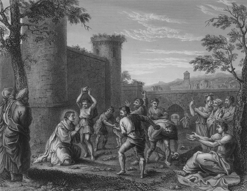 La lapidazione di Santo Stefano da Annibale (after) Carracci