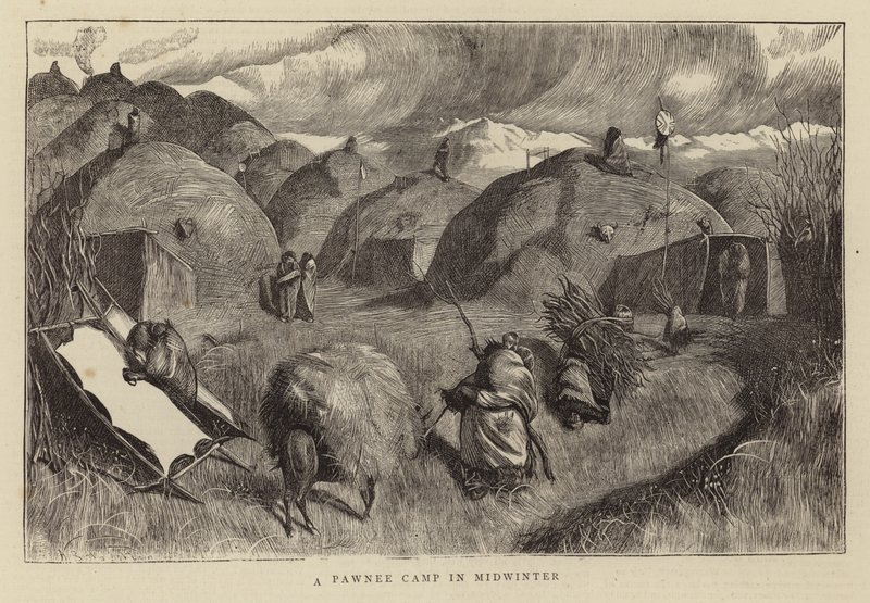 Un campo Pawnee in pieno inverno da Arthur Boyd Houghton