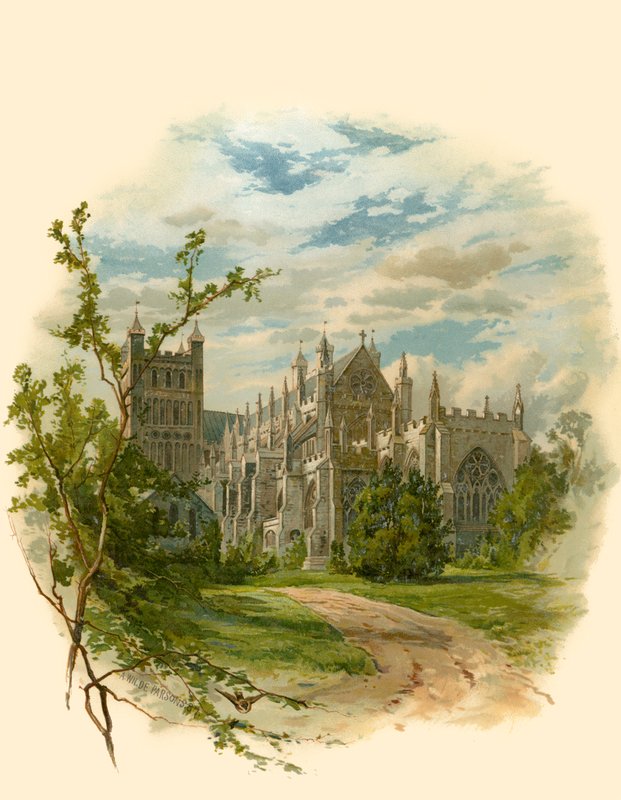 Cattedrale di Exeter, sud-est da Arthur Wilde Parsons