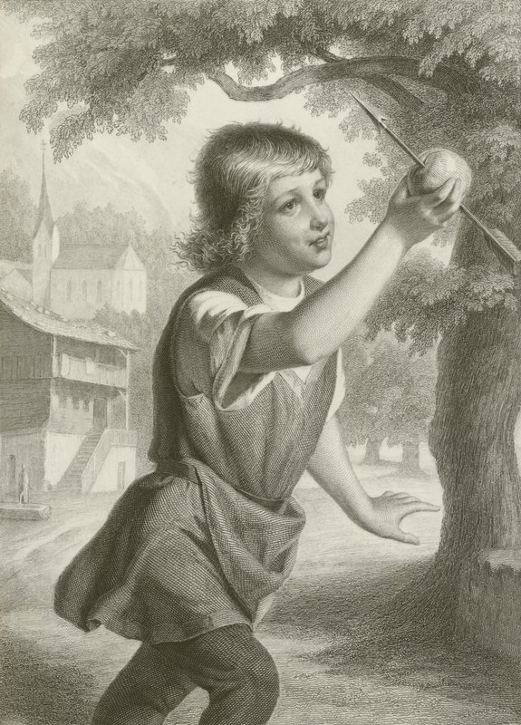 Il ragazzo di Tell (incisione) da August Friedrich Pecht