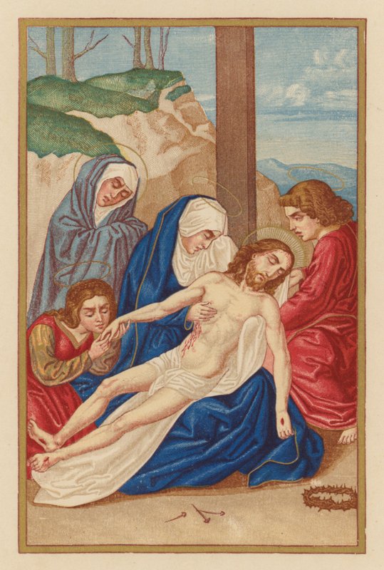 Deposizione di N.S. Gesù Cristo (cromolitografia) da Austrian School