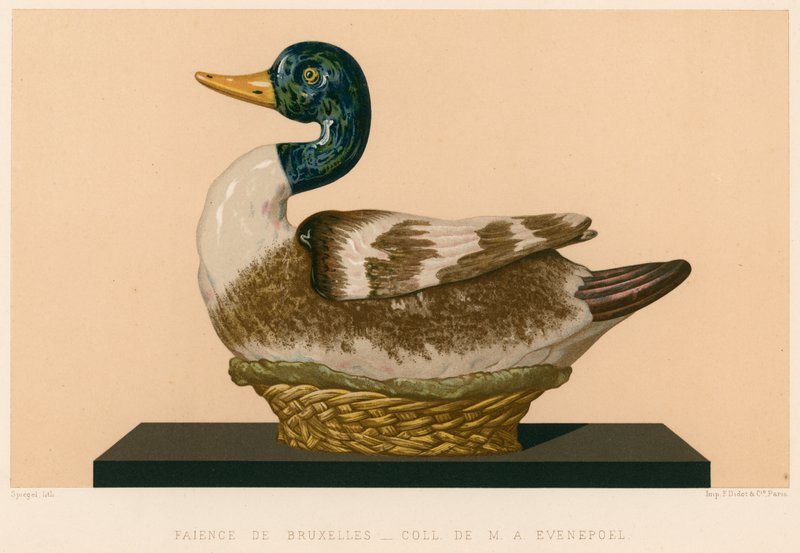 Anatra in maiolica da Belgian School