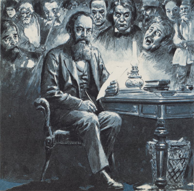 Dostoevskij (litografia a colori) da C.L. Doughty