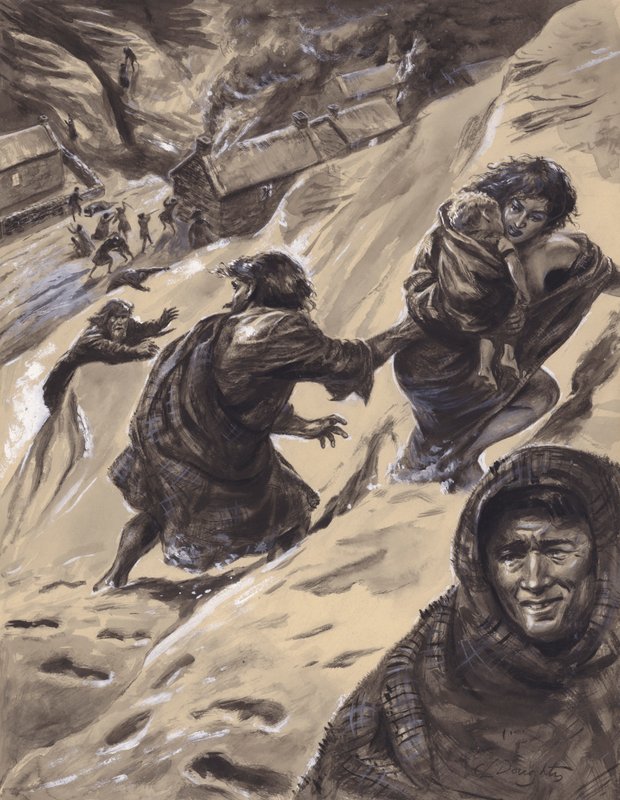 Massacro di Glencoe (gouache su carta) da C.L. Doughty