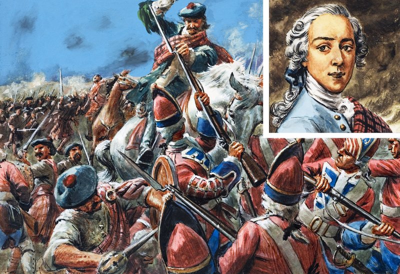 La battaglia di Culloden (gouache su carta) da C.L. Doughty