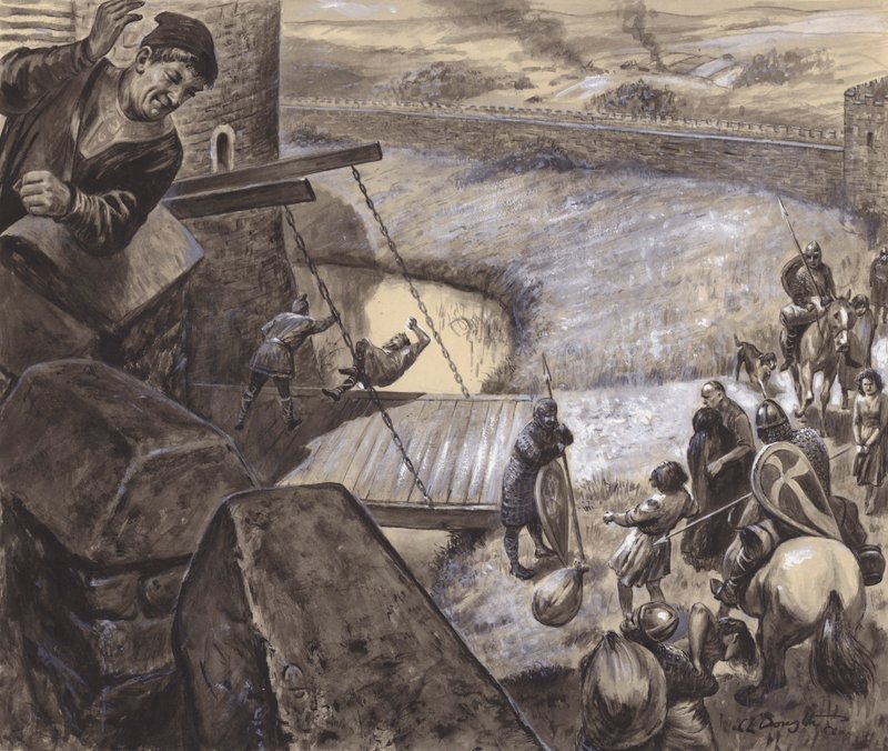 Scena storica non identificata (gouache su carta) da C.L. Doughty