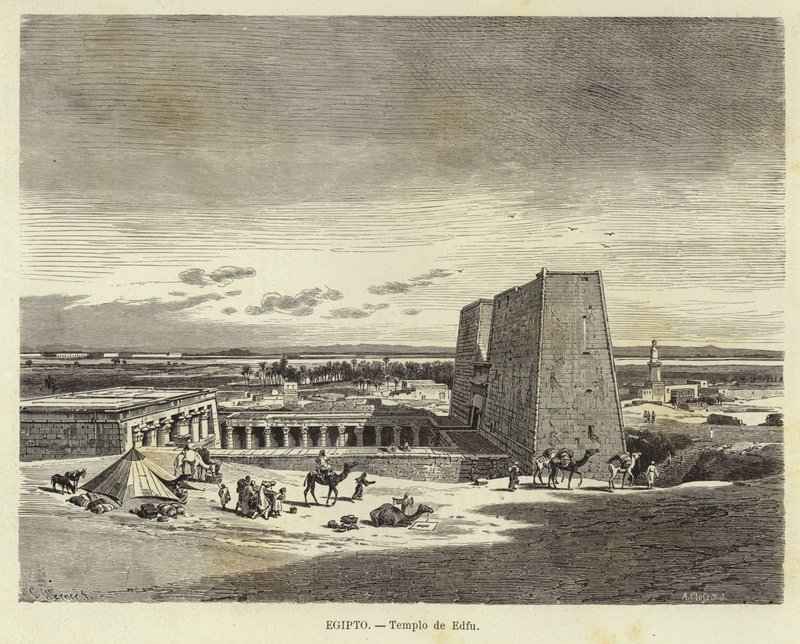 Egitto - Tempio di Edfu da Carl Friedrich Heinrich Werner