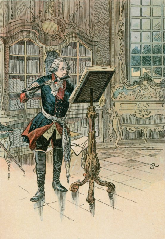 Federico il Grande (1712-1786) suona il flauto da Carl Rohling