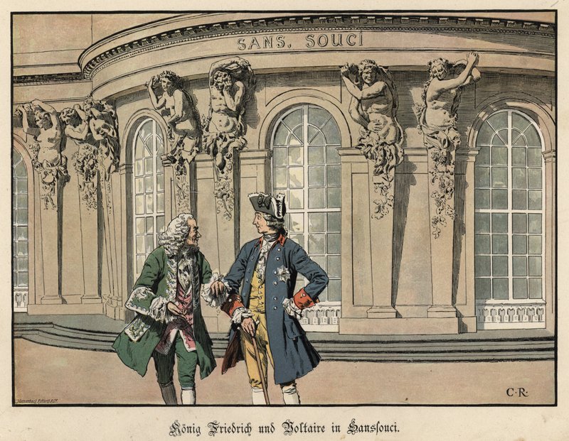 Federico il Grande e Voltaire a Sanssouci da Carl Röchling