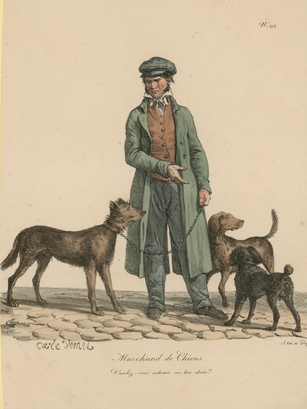 Venditore di cani da Carle Vernet