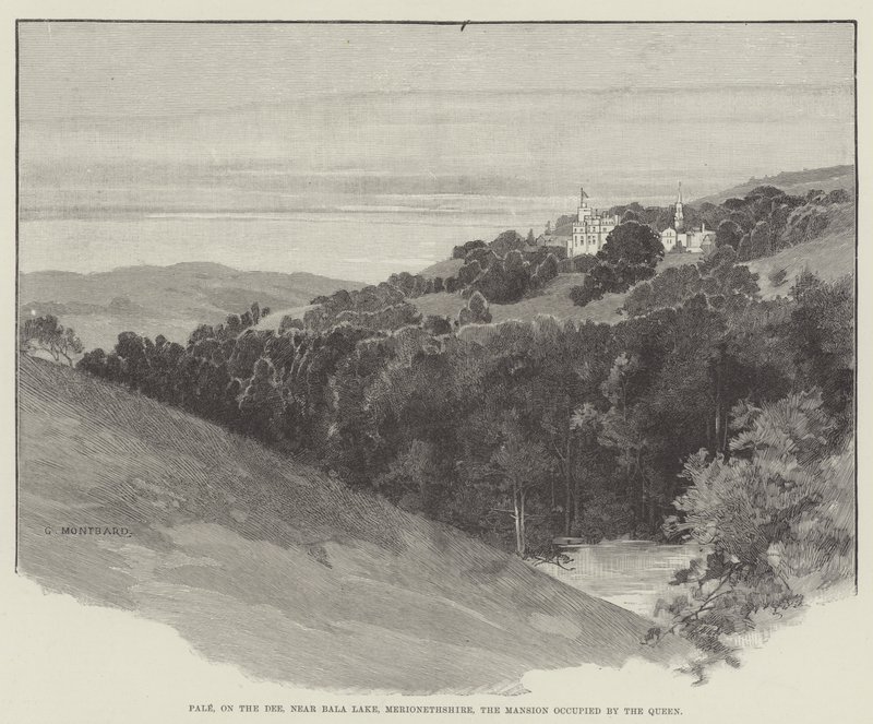 Pale, sul Dee, vicino al lago Bala, Merionethshire, la dimora occupata dalla regina da Charles Auguste Loye