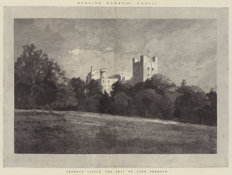Castello di Penrhyn, la Residenza di Lord Penrhyn da Charles Auguste Loye
