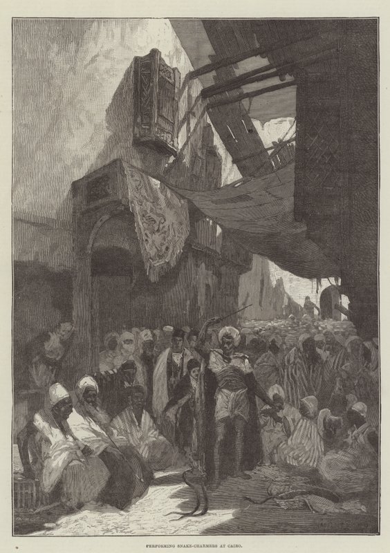 Incantatori di serpenti al Cairo da Charles Auguste Loye
