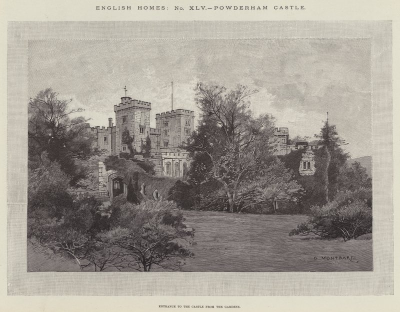 Castello di Powderham da Charles Auguste Loye