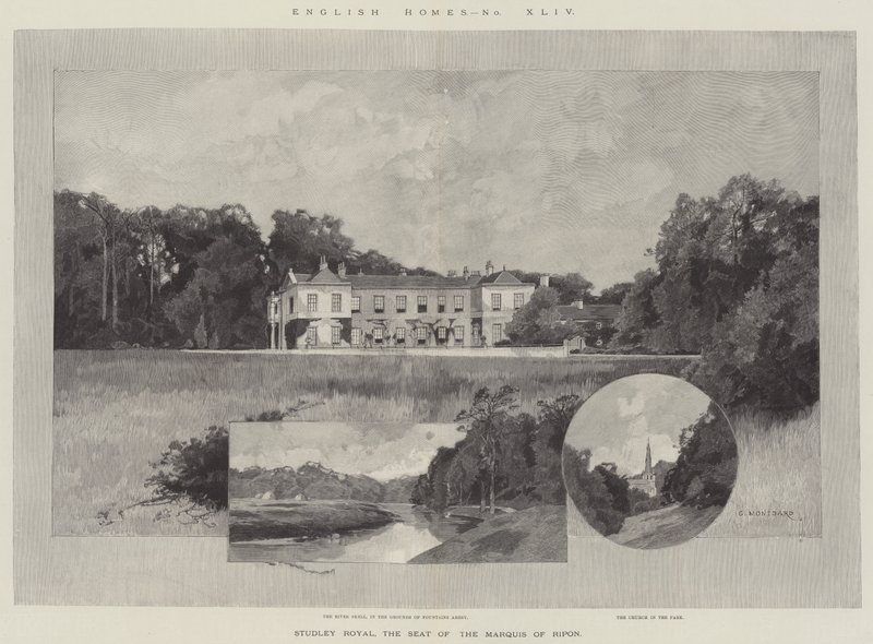 Studley Royal, la residenza del Marchese di Ripon da Charles Auguste Loye