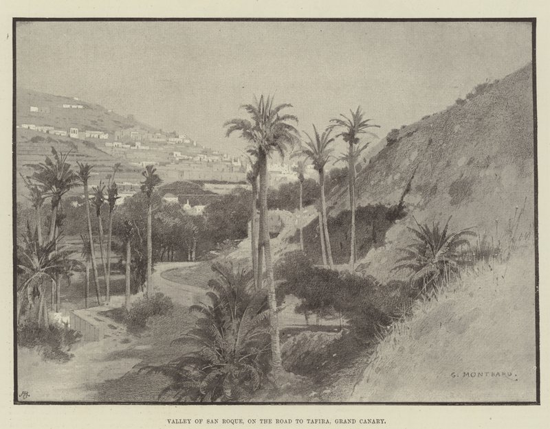Valle di San Roque, sulla Strada per Tafira, Gran Canaria da Charles Auguste Loye