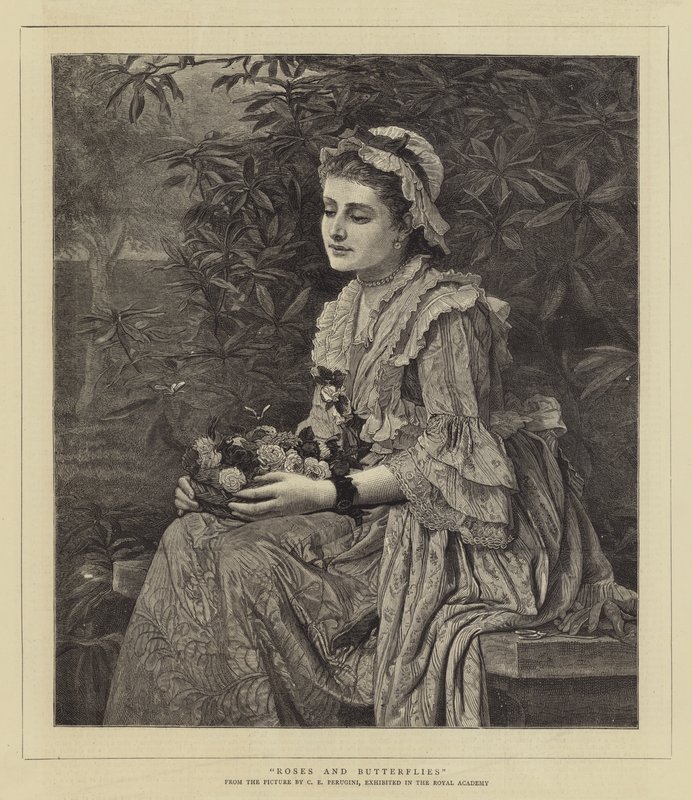Rose e farfalle da Charles Edward Perugini
