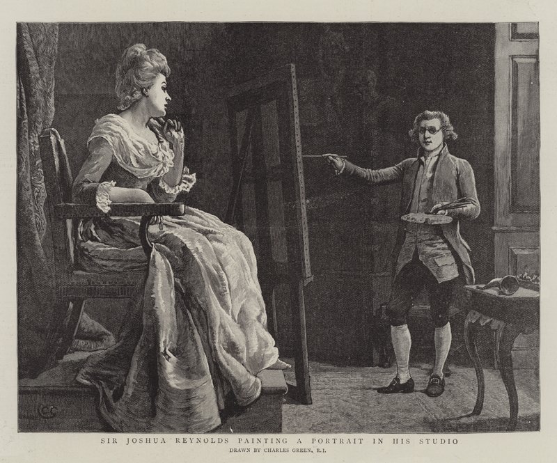 Sir Joshua Reynolds che dipinge un ritratto nel suo studio da Charles Green