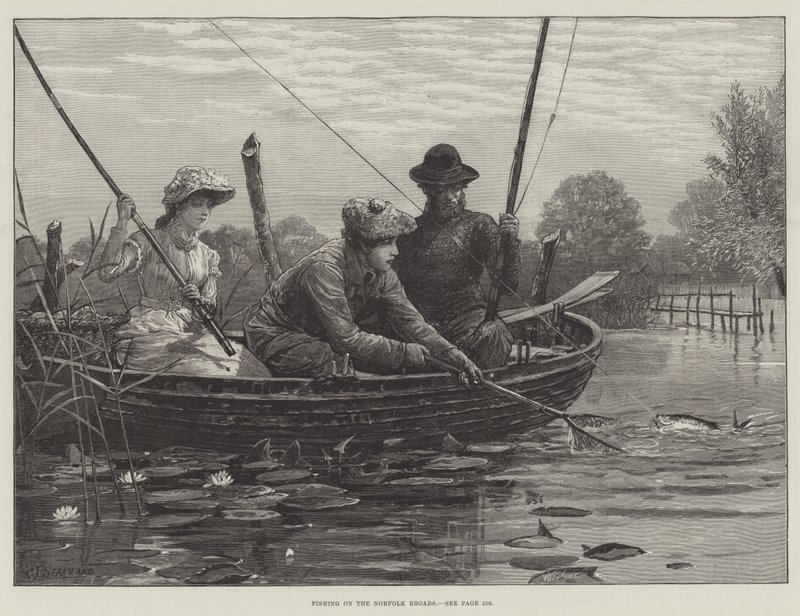 Pesca sui Norfolk Broads da Charles J. Staniland