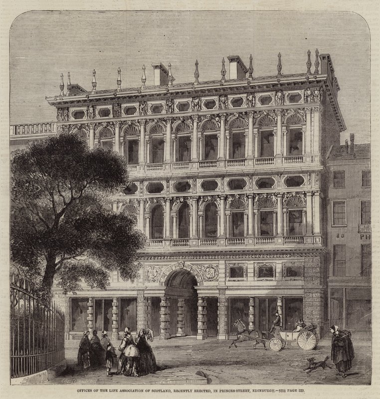 Uffici della Life Association of Scotland, recentemente eretti, in Princes-Street, Edimburgo da Charles Landelle