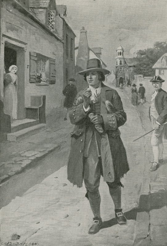 Benjamin Franklin che arriva a Filadelfia da Charles Mills Sheldon